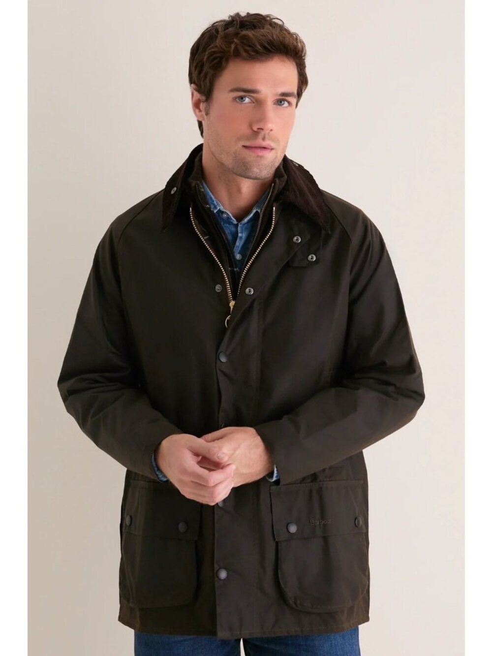 Barbour Beaufort Wax Jacket Olive Size 40 NWT